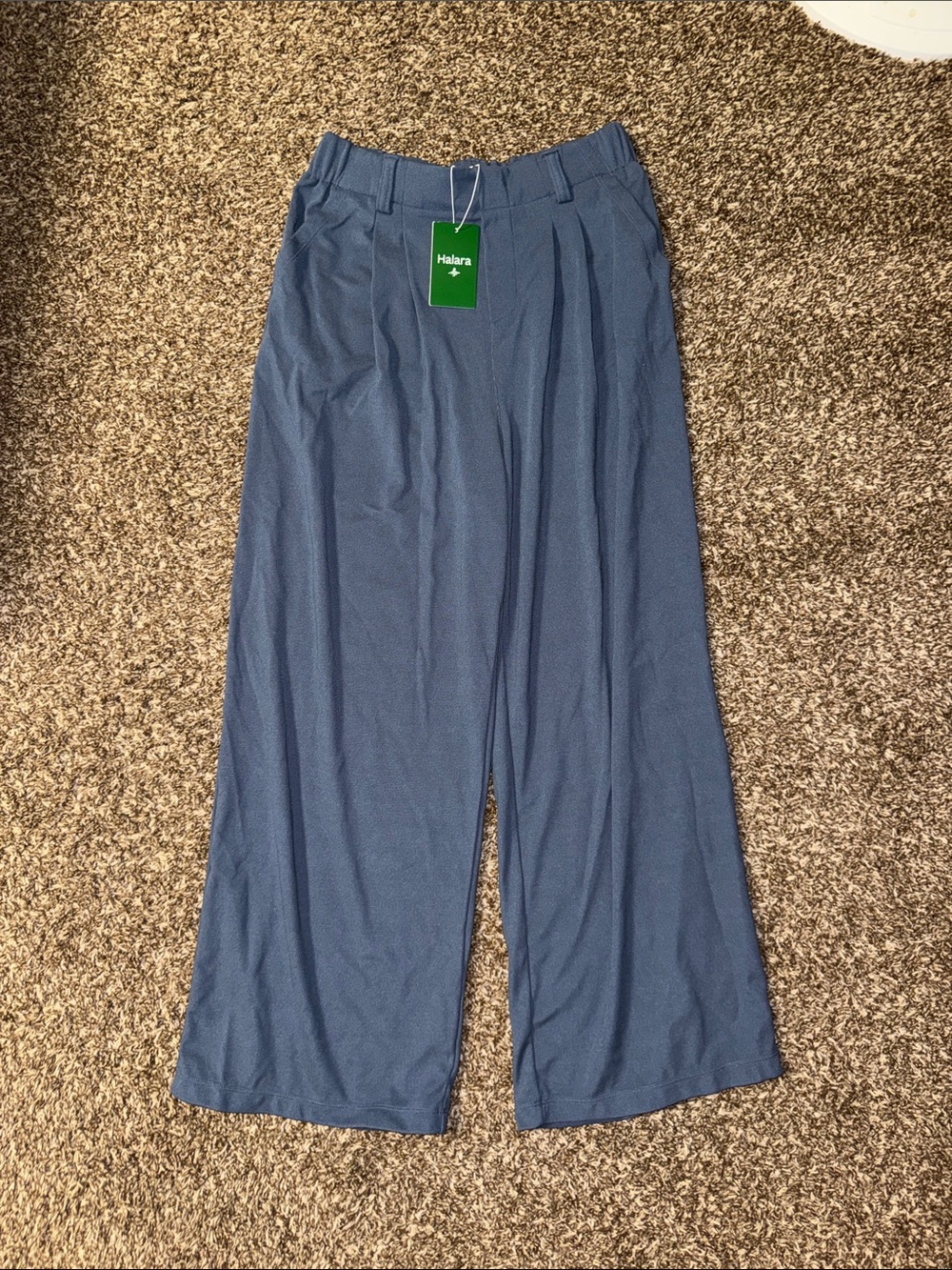 HALARA Steel Blue High-Rise Wide Leg Pants
